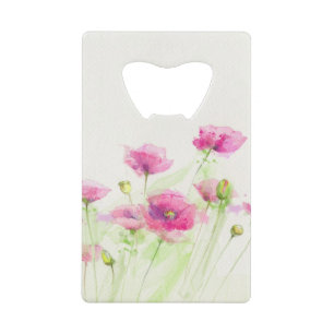 Abrebotellas De Tarjeta De Crédito Amapolas pintadas 3 de la acuarela