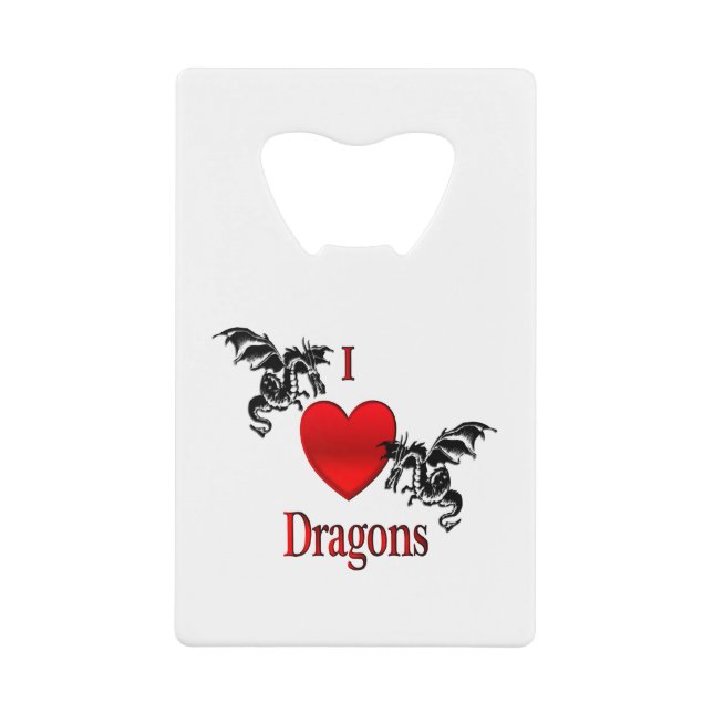 Abrebotellas De Tarjeta De Crédito Amo a los dragones (Anverso)