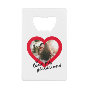 Abrebotellas De Tarjeta De Crédito Amo a mi novia Personalizado Red Valentine Foto