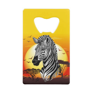 Abrebotellas De Tarjeta De Crédito Animal silvestre de la sabana africana cebra