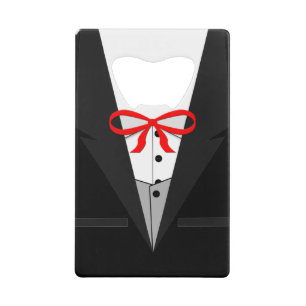 Abrebotellas De Tarjeta De Crédito Antiguo Tuxedo negro de moda