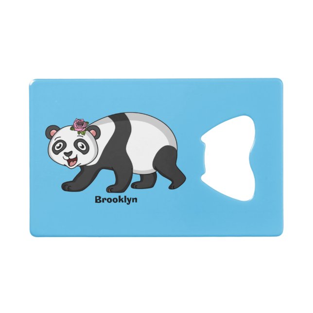 Abrebotellas De Tarjeta De Crédito Aoso panda alegre y lindo con personalizado de flo (Anverso (Horizontal))