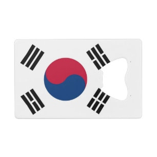 Abrebotellas De Tarjeta De Crédito Apertura de botella de acero con bandera de Corea 
