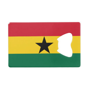 Abrebotellas De Tarjeta De Crédito Apertura de botella de acero con bandera de Ghana