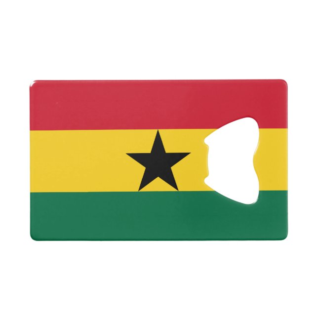 Abrebotellas De Tarjeta De Crédito Apertura de botella de acero con bandera de Ghana (Anverso (Horizontal))