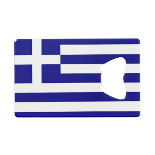 Abrebotellas De Tarjeta De Crédito Apertura de botella de acero con bandera de Grecia