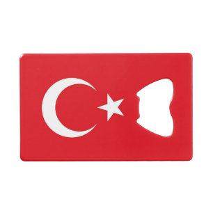 Abrebotellas De Tarjeta De Crédito Apertura de botella de acero con bandera de Turquí