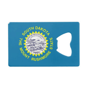 Abrebotellas De Tarjeta De Crédito Apertura de botellas de acero con bandera de Dakot