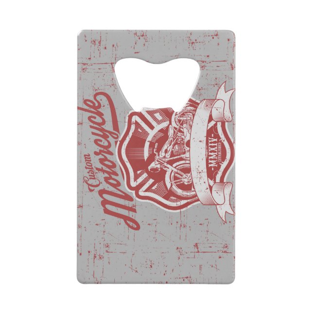 Abrebotellas De Tarjeta De Crédito Apertura de botellas de acero inoxidable para moto (Anverso)