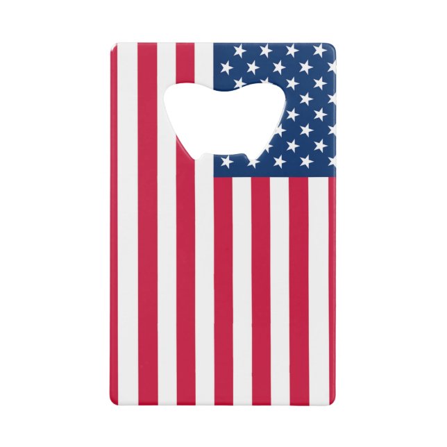 Abrebotellas De Tarjeta De Crédito Apertura de botellas de bandera de Estados Unidos (Anverso)