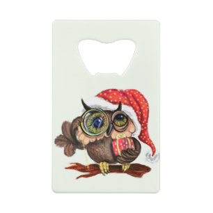 Abrebotellas De Tarjeta De Crédito Apertura de botellas de búho navidades