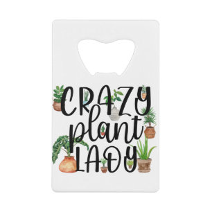 Abrebotellas De Tarjeta De Crédito Apertura de botellas de Crazy Plant Lady