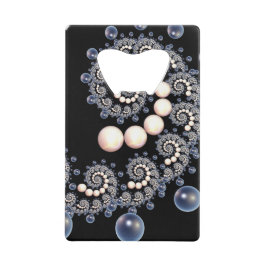 Abrebotellas De Tarjeta De Crédito Apertura de botellas de espiral marfil y perla azu