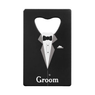 Abrebotellas De Tarjeta De Crédito Apertura de botellas de Groom Tuxedo