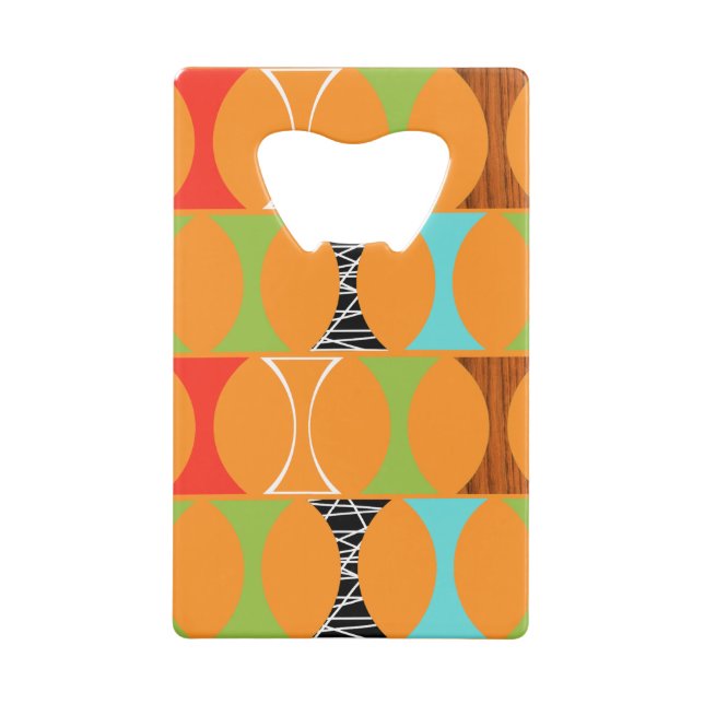 Abrebotellas De Tarjeta De Crédito Apertura de botellas de patrón Naranja moderno de  (Reverso)