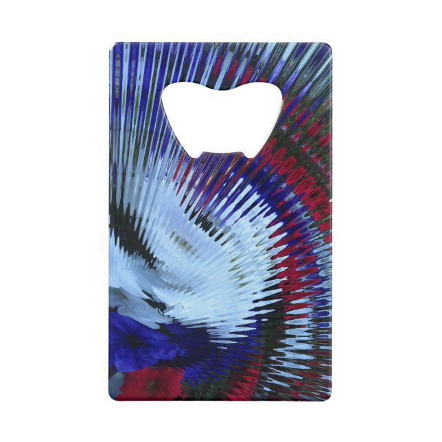 Abrebotellas De Tarjeta De Crédito Apertura de botellas Patriotic Petunia Blow Out-CC (Anverso)