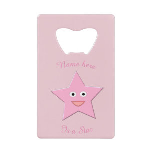 Abrebotellas De Tarjeta De Crédito Apertura de frascos Personalizado Estrella Rosa bo
