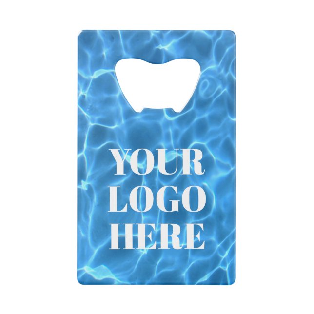 Abrebotellas De Tarjeta De Crédito Aqua Blue Swimming Pool Photo for Your Logo (Anverso)