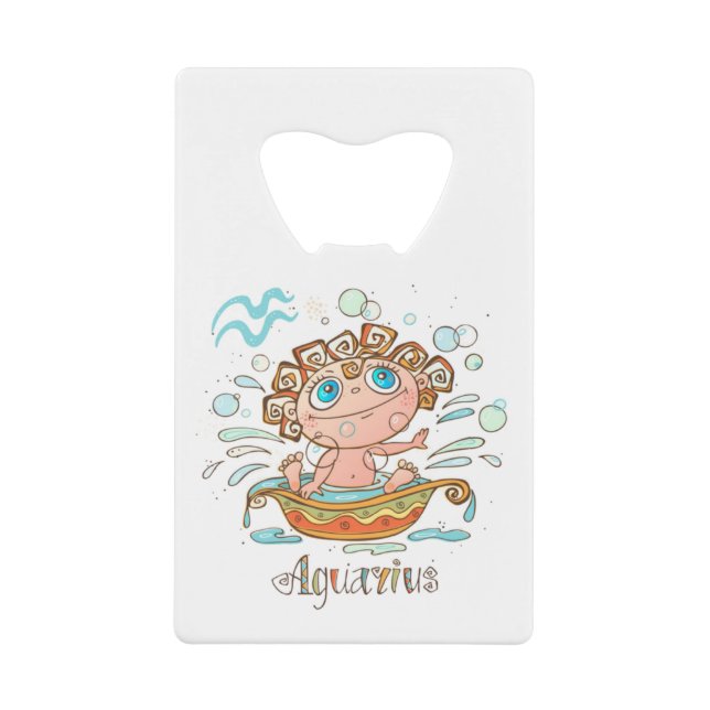 Abrebotellas De Tarjeta De Crédito Aquarius Personalizado Baby (Anverso)
