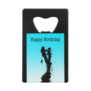 Abrebotellas De Tarjeta De Crédito Árbol arborista feliz cumpleaños árbol de retoques