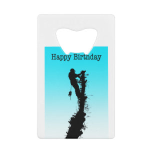 Abrebotellas De Tarjeta De Crédito Árbol arborista feliz cumpleaños árbol de retoques