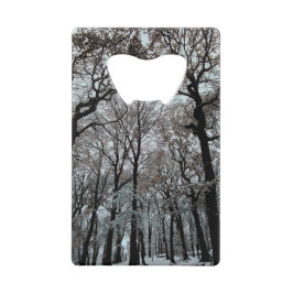 Abrebotellas De Tarjeta De Crédito Árboles, en la nieve