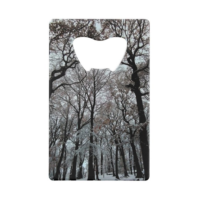 Abrebotellas De Tarjeta De Crédito Árboles, en la nieve (Anverso)