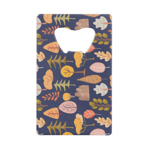 Abrebotellas De Tarjeta De Crédito Árboles multicolores: Vintage de mediados de otoño