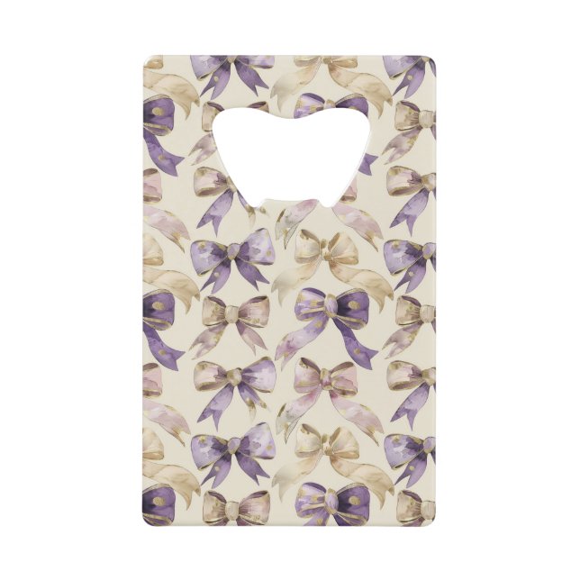 Abrebotellas De Tarjeta De Crédito Arco de Boda de Oro Púrpura (Anverso)