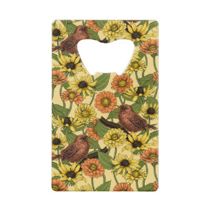 Abrebotellas De Tarjeta De Crédito Arenas y flores de amarillo pálido