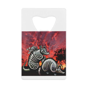 Abrebotellas De Tarjeta De Crédito Armadillos del cielo rojo