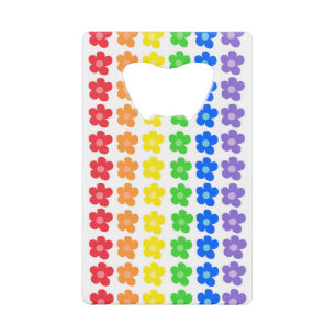 Abrebotellas De Tarjeta De Crédito Armonía De Ruedas De Color En Diseño Floral