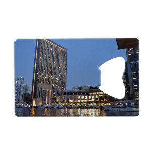 Abrebotellas De Tarjeta De Crédito Arquitectura de Dubái de noche