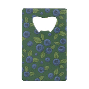 Abrebotellas De Tarjeta De Crédito Arroz azul en verde oscuro