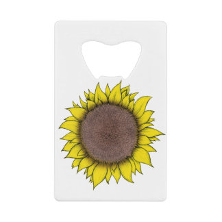 Abrebotellas De Tarjeta De Crédito Arte de girasol