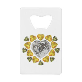 Abrebotellas De Tarjeta De Crédito Arte de Heart Diamond Gemstone