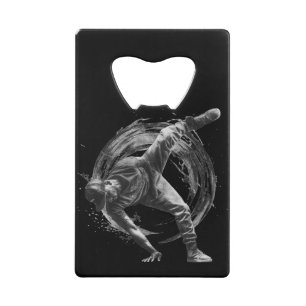Abrebotellas De Tarjeta De Crédito Arte de movimiento monocromo de estilo urbano