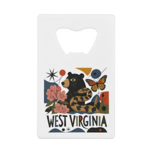 Abrebotellas De Tarjeta De Crédito Arte Folclórico de Virginia Occidental Salvaje y M