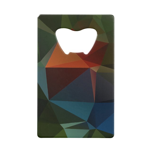 Abrebotellas De Tarjeta De Crédito Arte pirámide verde rojo abstracto (Anverso)