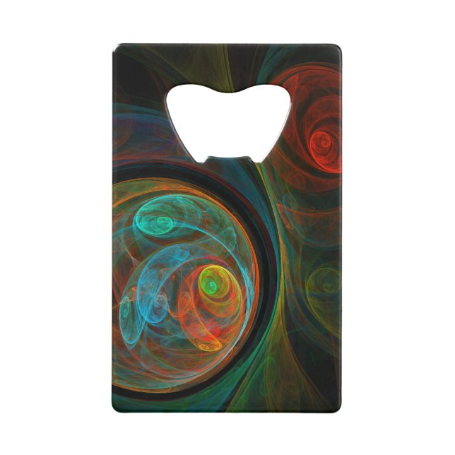 Abrebotellas De Tarjeta De Crédito Arte resumido azul de renacimiento (Anverso)