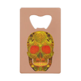Abrebotellas De Tarjeta De Crédito Aspen Leaf Skull 12
