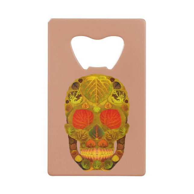 Abrebotellas De Tarjeta De Crédito Aspen Leaf Skull 12 (Anverso)