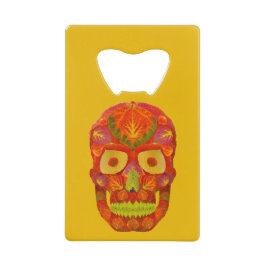 Abrebotellas De Tarjeta De Crédito Aspen Leaf Skull 16