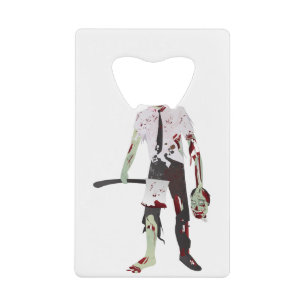 Abrebotellas De Tarjeta De Crédito asustado zombie de halloween