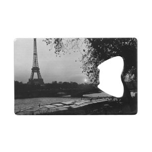 Abrebotellas De Tarjeta De Crédito Atardecer torre Eiffel París Francia vintage
