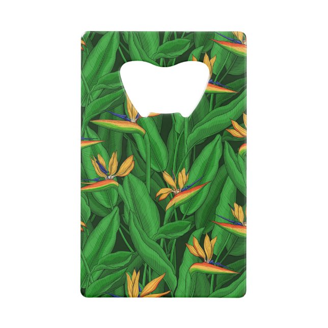 Abrebotellas De Tarjeta De Crédito Ave nocturna del paraíso del jardín (Anverso)