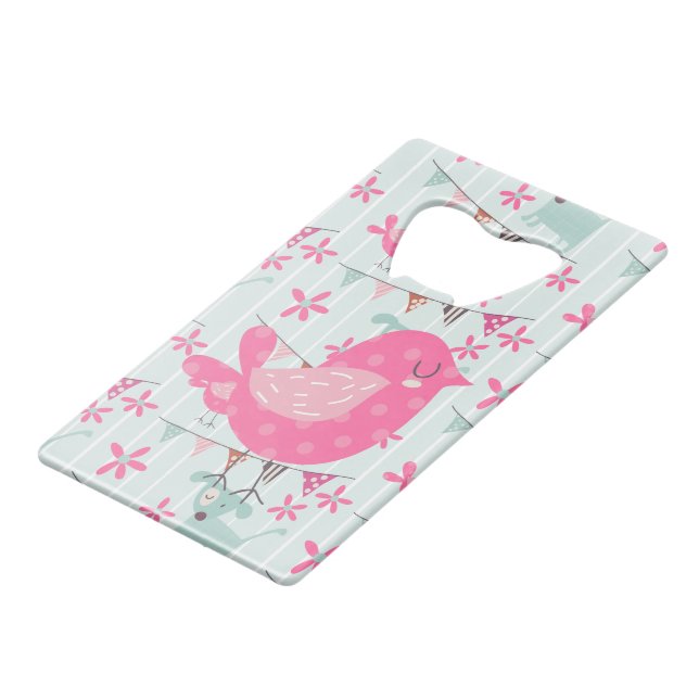 Abrebotellas De Tarjeta De Crédito Aves, perros, carteles, flores (Ángulo trasero)