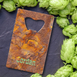 Abrebotellas De Tarjeta De Crédito Awesome Rusty Iron Custom Name