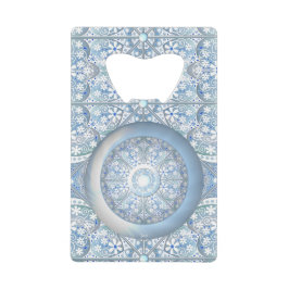 Abrebotellas De Tarjeta De Crédito azul claro del encaje cerámico
