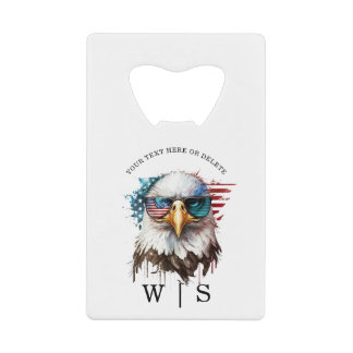 Abrebotellas De Tarjeta De Crédito Bald Eagle símbolo nacional moderno y único de los